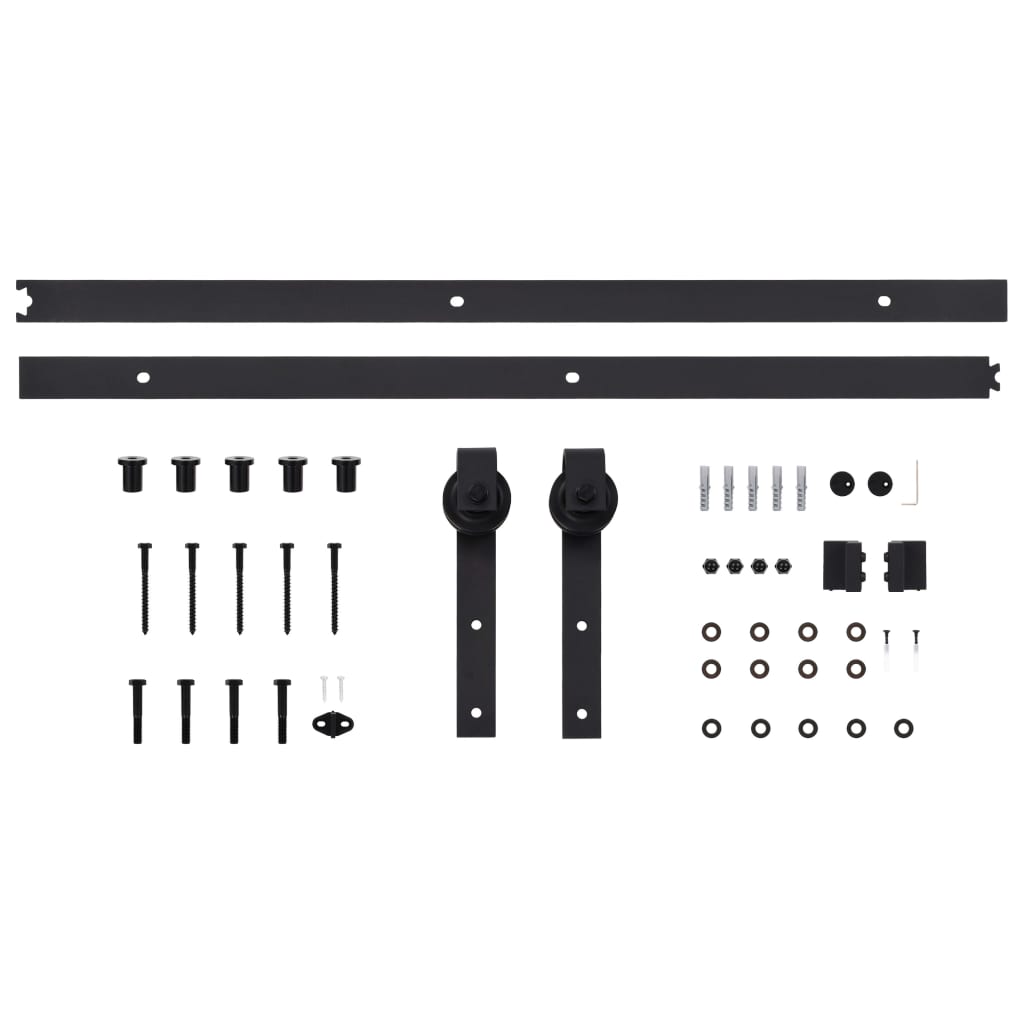 SKIEN Sliding Door Hardware Set 200 Cm Steel Black