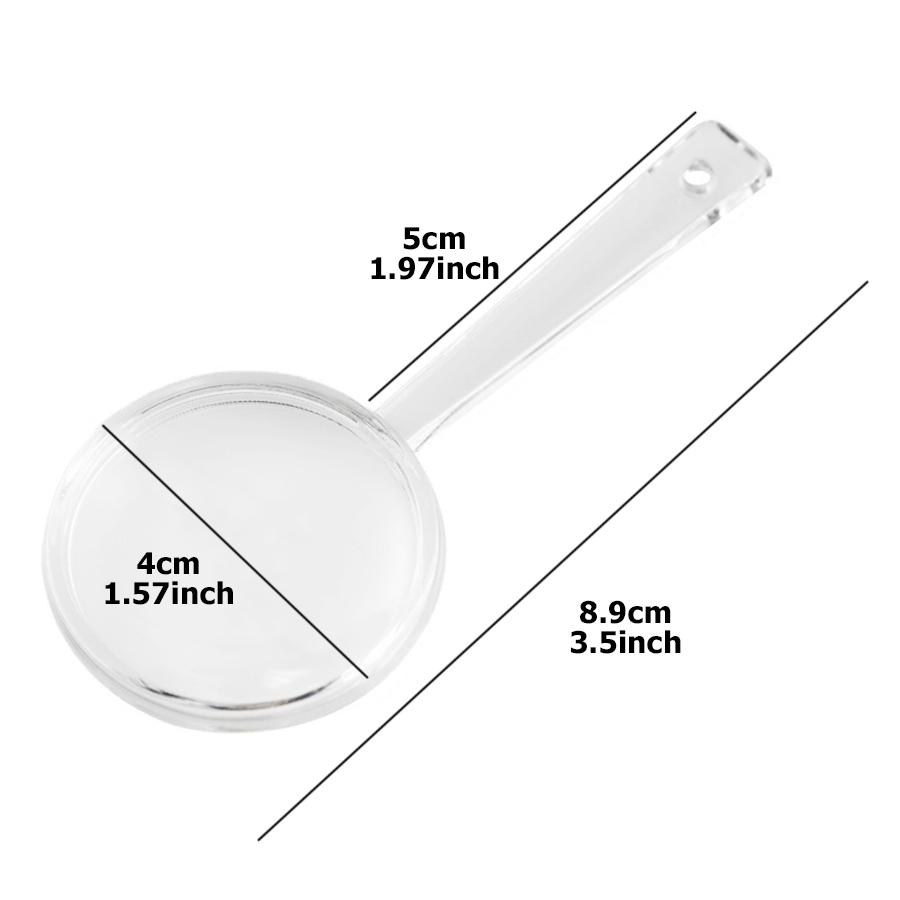 6/12Pcs 8.9cm Mini Magnifying Glasses | Clear Plastic Handheld Magnifiers for Reading, Student Science, Hobby & Classroom Use