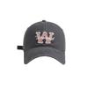 Korean alphabet embroidery soft top baseball hat cotton couple wide brim showing face small big head circumference versatile sunshade cap
