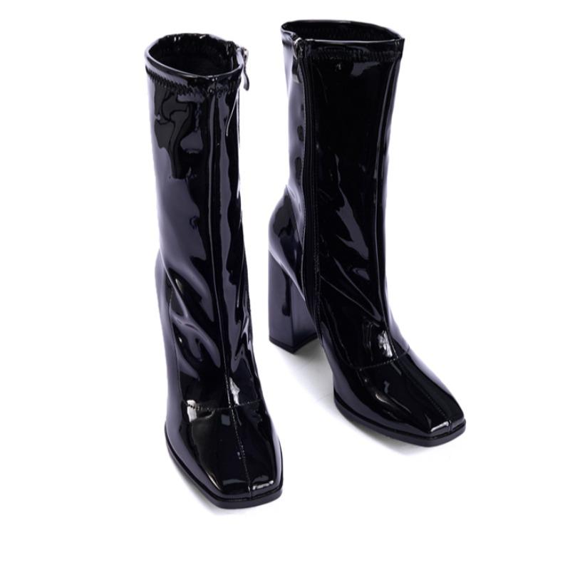 Womens 2024 New Brand Design Chelsea Boots Fashion Side Zipper Ankle Boots Casual Party Autumn Winter High Heel Women Boots