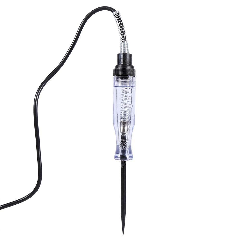 Current Tester Voltage Tester with Indicator Light Voltage Tester Car Lamp with Crocodile Clip DC Electric Circuit Voltage Tester Test Pen 6V 12V 24V