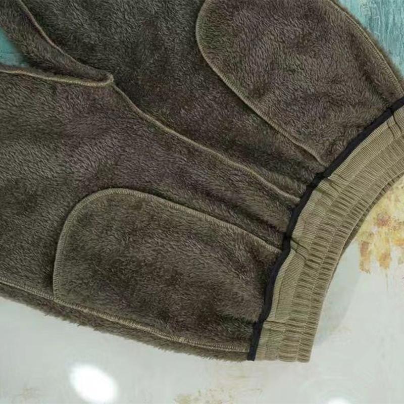 Women's Thickened Corduroy High-waisted Active Pants Autumn Winter Casual Pull-string Elastic Waist Straight-leg Trousers