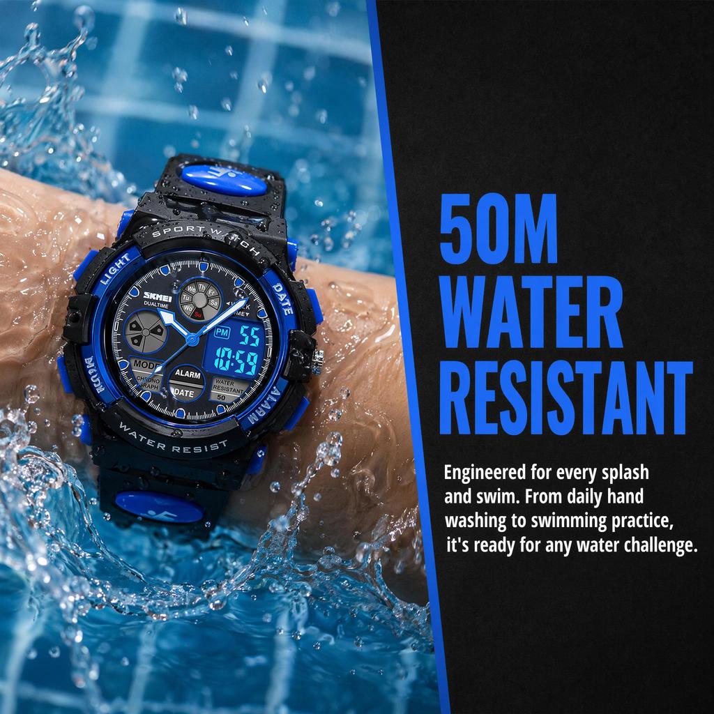 Kids Watch SKMEI Dual Movement School 50M Waterproof 1163