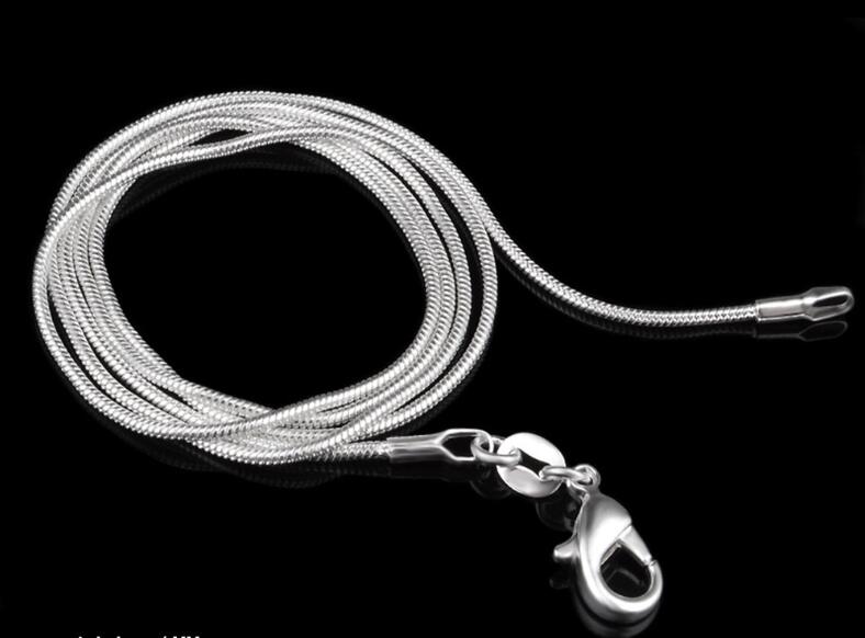 1MM 925 Silver Chain Fashion Sliver Necklace High Quality Snake Chain For Men And Women