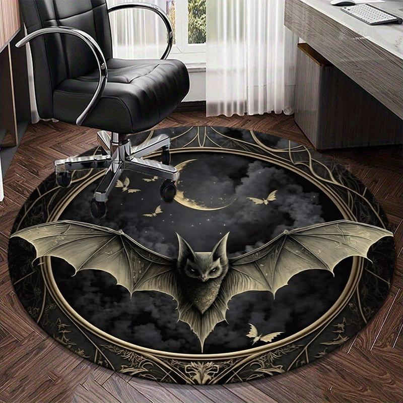 Fantasy Bat Artwork round carpet Chair cushion Round Entryway Rug, Soft Round Rugs for Living Room, Bedroom, Circle Carpet decor gifts