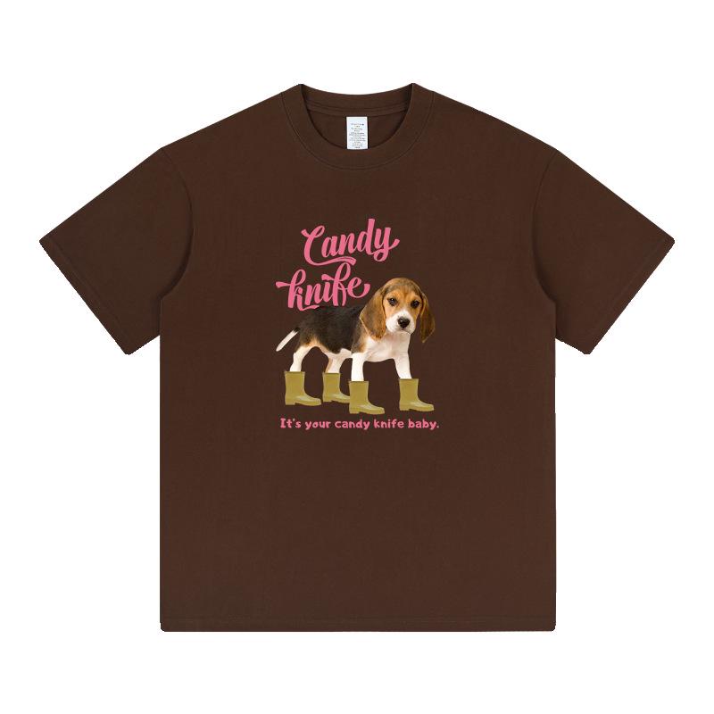 Unisex Oversized Summer T-Shirt with Funny Dog Print – American Retro Style