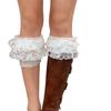 1 Pair Stretch Lace Boot Cuffs Leg Warmers Socks Toppers Cuff for Womens, Knit Solid Color Crochet Cuffs Socks