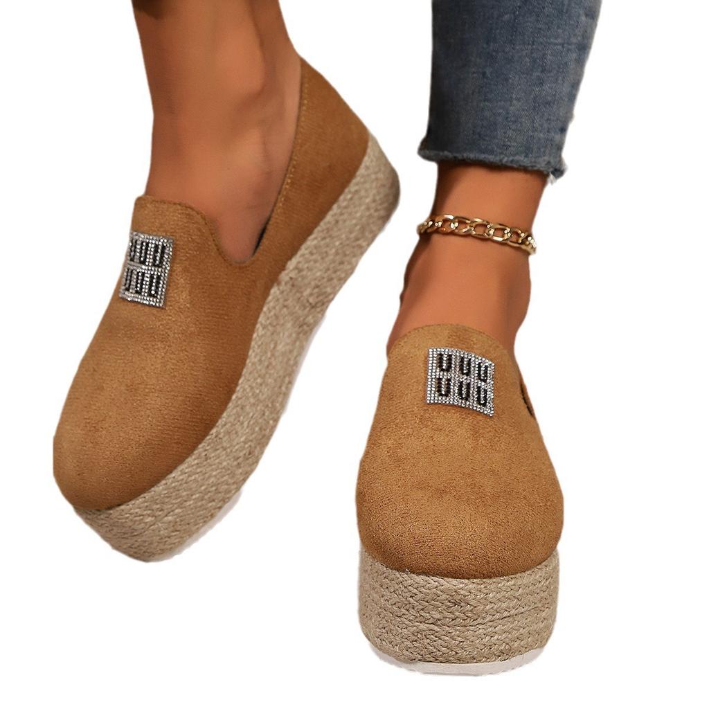 Large Size Casual Single Shoes Women's Spring and Autumn New Muffin Bottom Hemp Rope Canvas Shoes Wish Source