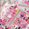 50Pcs/Set Pink Halloween PET Stickers Waterproof DIY Fashion Doodle Decals Stickers