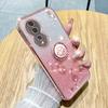 KADEM For Honor 90 Phone Shell Glitter Gradient Rhinestone Flower TPU Case Cover with Kickstand