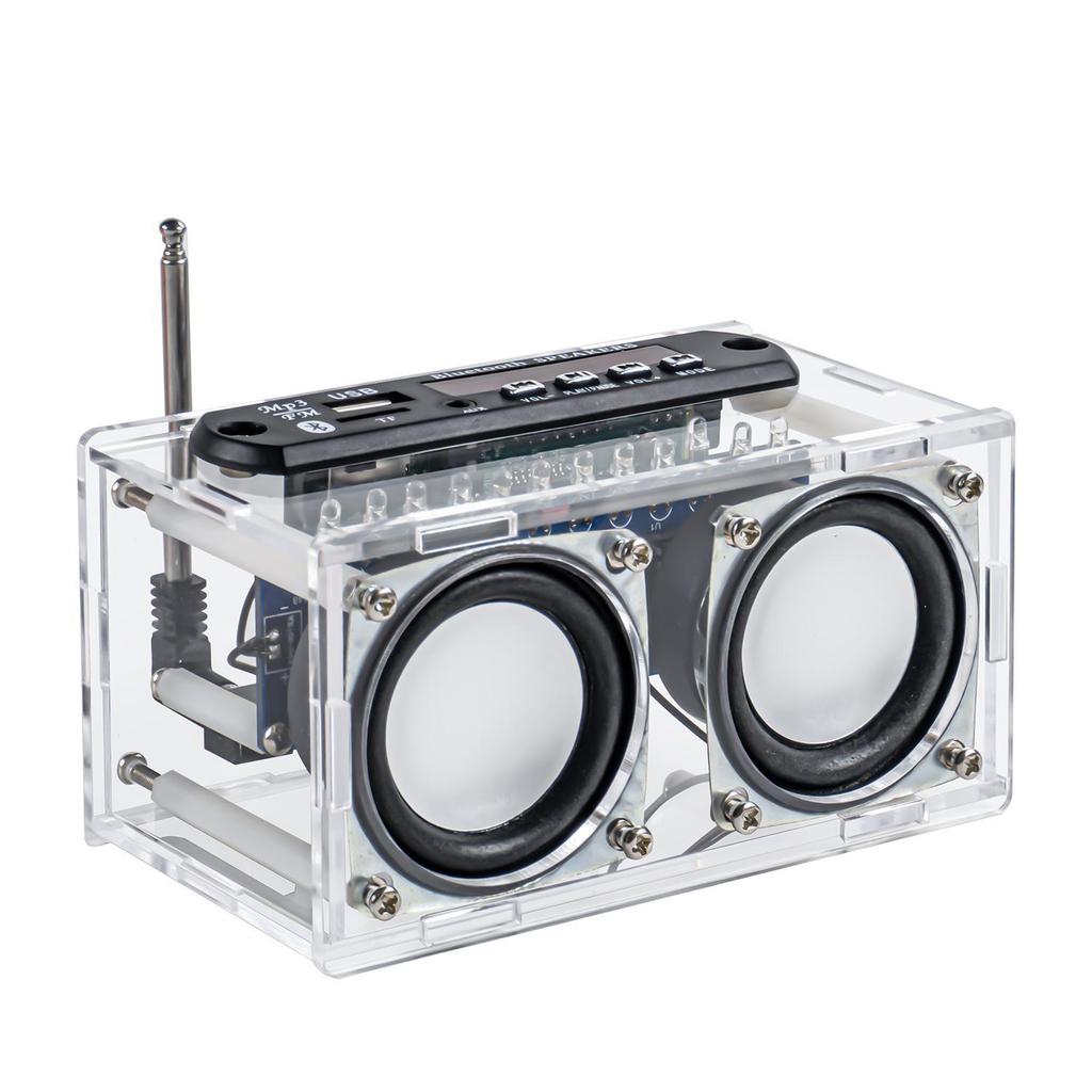Dual-Channel Bluetooth Speaker Amplifier Kit with FM Light Spectrum