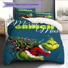1 ST Grinch patroon Beddengoed Dekbed Set Dekbedovertrek Kussensloop Huisdecoratie Verjaardagscadeau (1 dekbedovertrek + 2 kussenslopen, zonder binnenkussen)