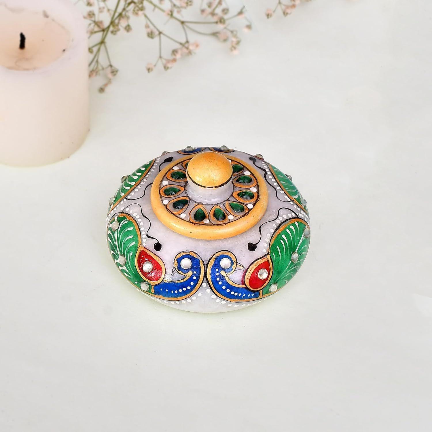 

Craftam Marble Sindoor Dani Box for Women – Traditional Handcrafted Kumkum Holder