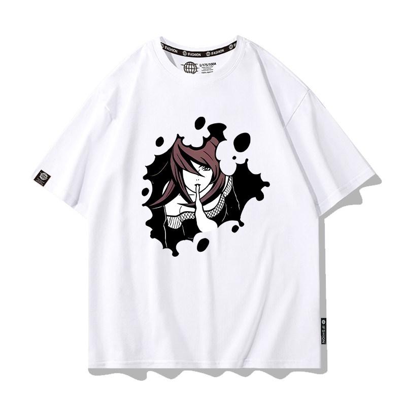 White Japanese Cartoon Childrens Tshirt Naruto Anime Pure Cotton Printed Parentchild Clothes Summer New Casual Tshirt