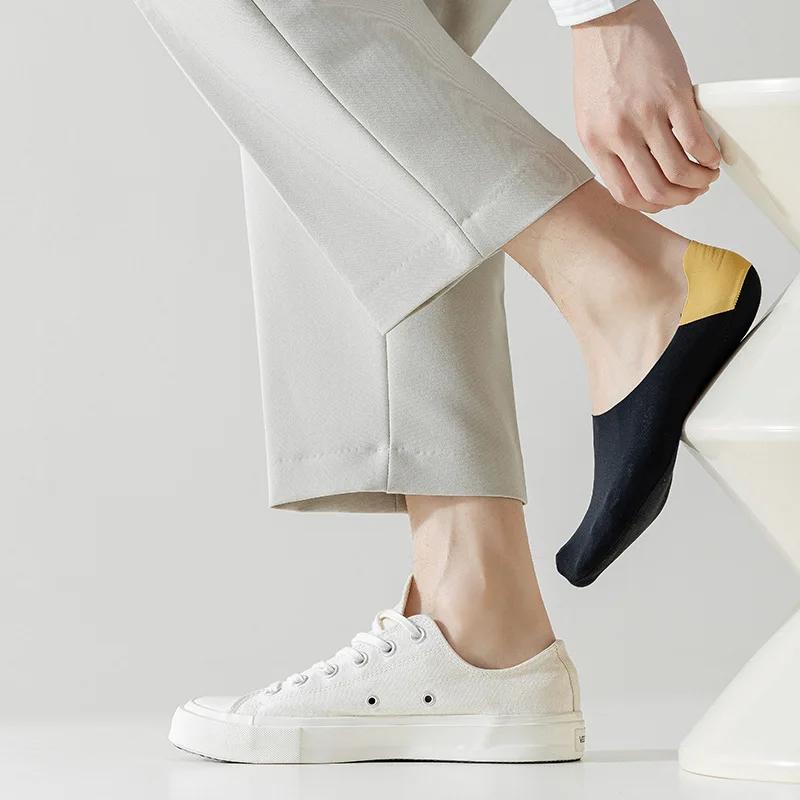 Silicone Invisible No Show Socks Sox Non-slip Sock Slippers Mesh Breathable Low Cut Boat Socks Men Male Seamless Ice Silk Summer