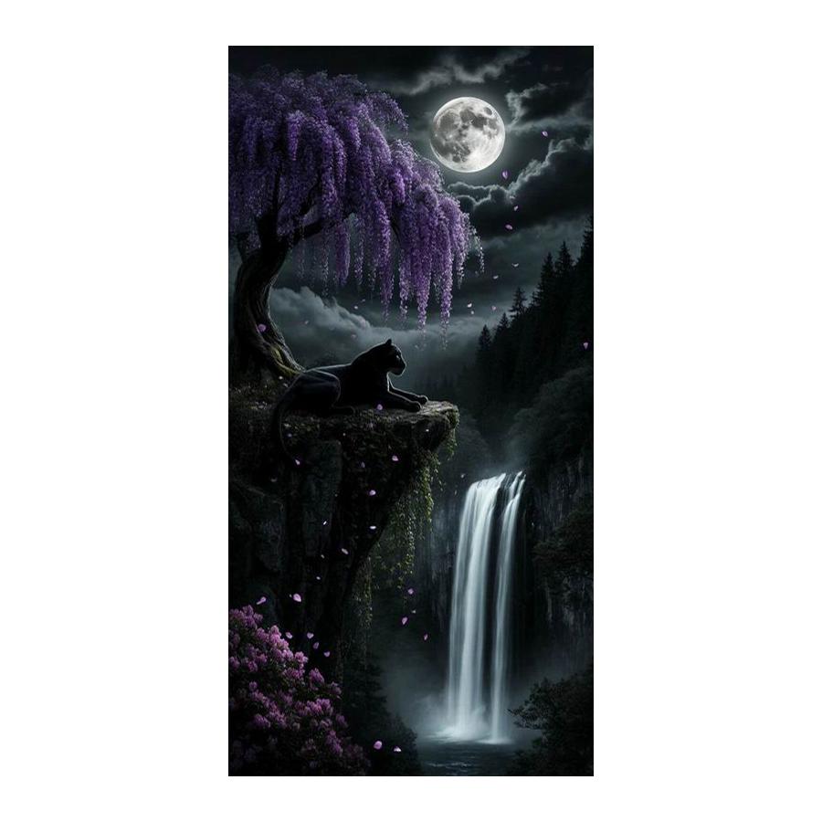 Moon Tree Waterfall Scenery Large Size Diamond Painting New Collection Landscape Diy Full Drill Rhinestone Embroidery Mosaic Cross Stitch Kits