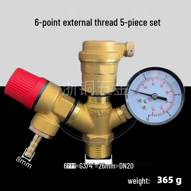 Integrated System: Air Source Heat Pump Buffer Tank with Underfloor Heating, Pressure Relief Valve, Air Vent, and Pressure Gauge