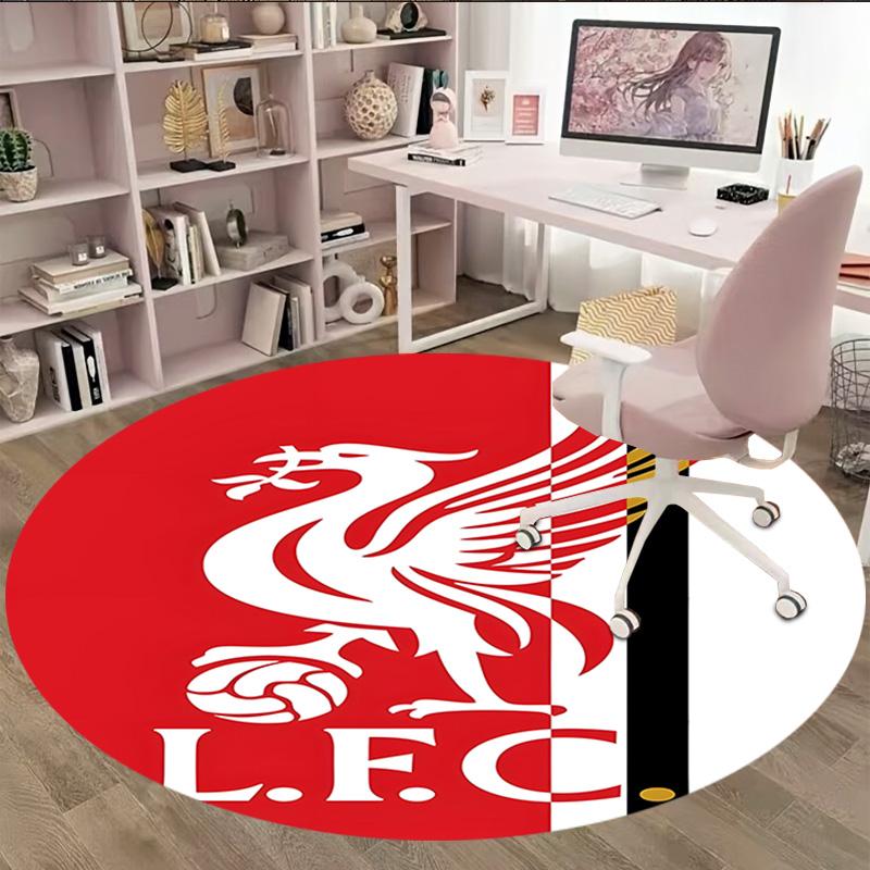 1pc L-Liverpool  Carpet, Round Rug, Comfortable, Suitable for Entryways, Living Rooms, Office, And Bedrooms, Christmas Decoration