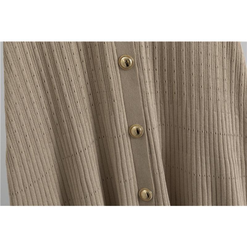 Spring and Autumn Women's Gentle Doll Collar Knitted Dress Plus Size Temperament High Waist Skinny Medium Long Dress