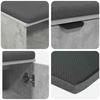 Hall Bench with Cushion Shelf and Door Concrete Grey 60 x 38 x 46 cm