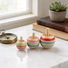 Wooden Spin Toy Set For Kids And Adults With Handoperated Rotation Fun