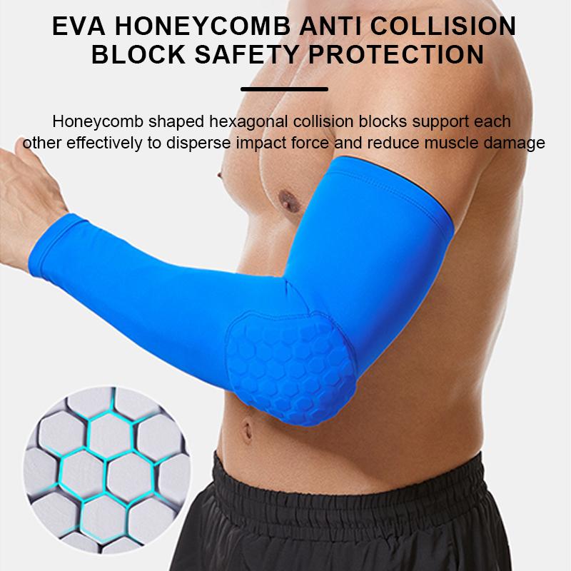 High Elastic Arm Sleeve Pads Anti-Collision Honeycomb Sport Elbow Guards Quick Dry Elbow Pad Arm Sleeve for Sports