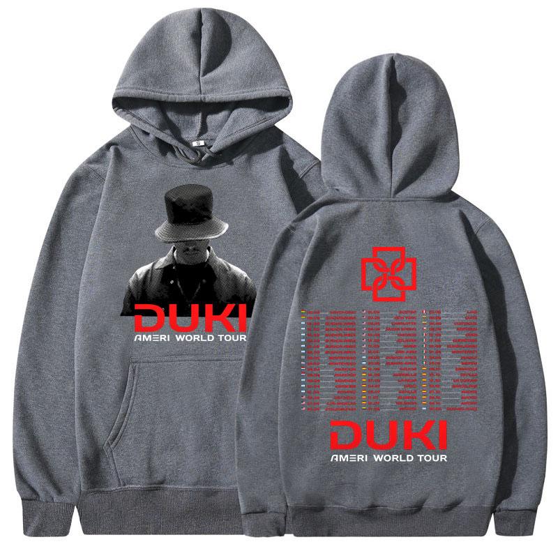Rapper Duki Ameri Welttournee 2025 Hoodies Fan-Geschenk Männer Frauen Lässiges Übergroßes Sweatshirt Mode Hip Hop Langarm Pullover