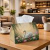 1pc Romantic Landscape Tissue Holder - Swan Water Lily Pond Willow Napkin Storage Container, Ideal for Rolls/Facial Tissues/Single Sheets, Versatile S