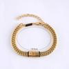 Cuban Chain Style Fashion Luxury Versatile Bracelet with Multi-color Square Bead