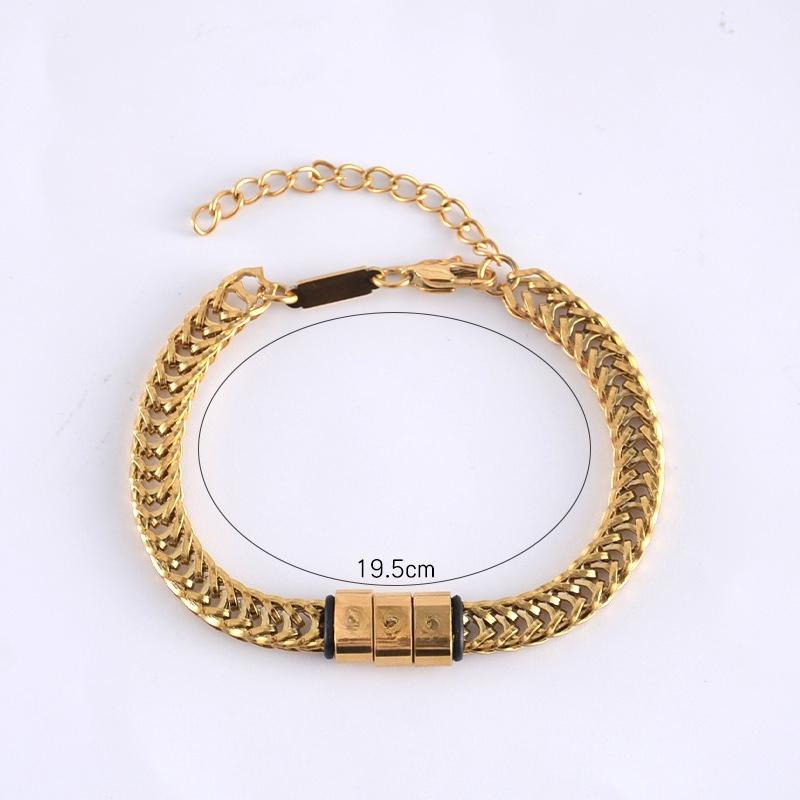 Cuban Chain Style Fashion Luxury Versatile Bracelet with Multi-color Square Bead