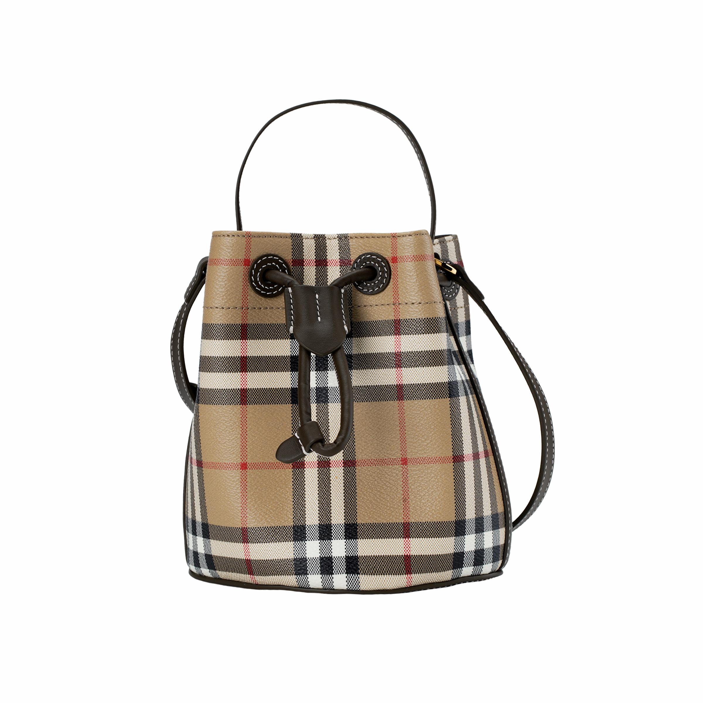 

Burberry Logo Drawstring Closure Bucket Bag Mini Women Shoulder Bag Beige 81004881 Shopping Bag Set(Basic Set+Shopping Bag)