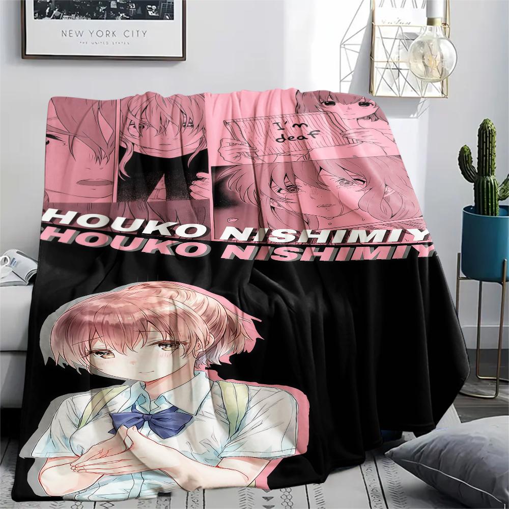 1PC A Silent Voice Print Flannel Blanket, High Quality All Seasons, Home Decor, Warmth and Comfort, Perfect for Christmas Gifts
