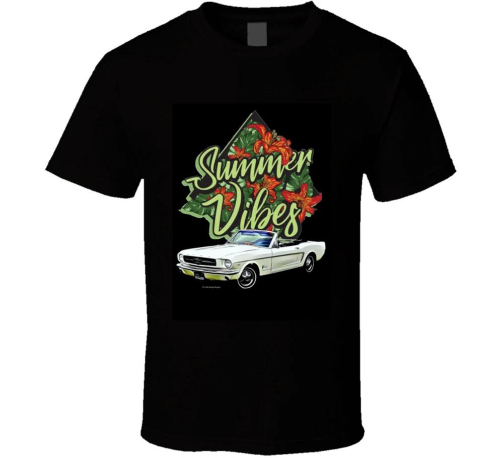 Summer Vibes 65 Mustang Convertible Ponycar Gift T Shirt L