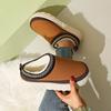 New Fashion Winter Cover Hear Cotton Half Slippers Cashmere Warm Non Slip Thick Bottom Snow Boots Women Outdoor Shoes