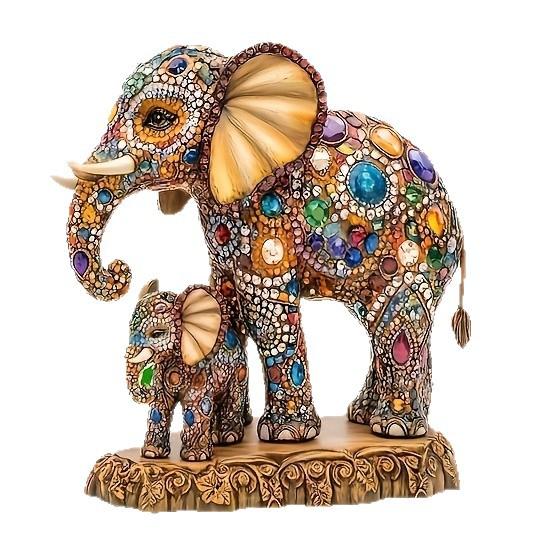 1pcs Creative Mother Daughter Elephant Desktop Decoration Ornament, Mother's Day Gift, Daily Home Decoration