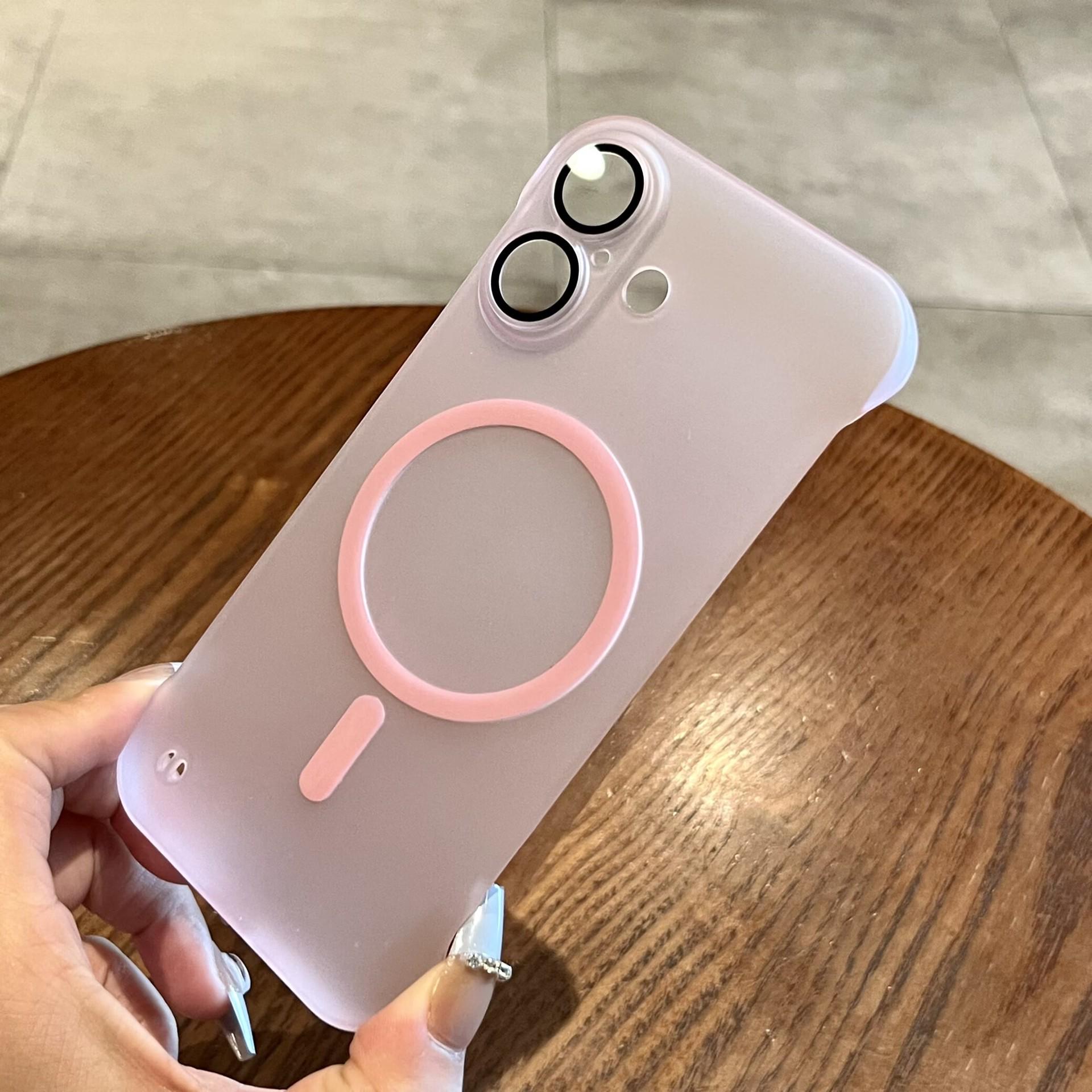 

Ультратонка безрамкова чохол-накладка для Apple 17Pro, 17AIR - Матовий крижаний туман з плівкою для камери, Магнітний iPhone 15 Pro Max