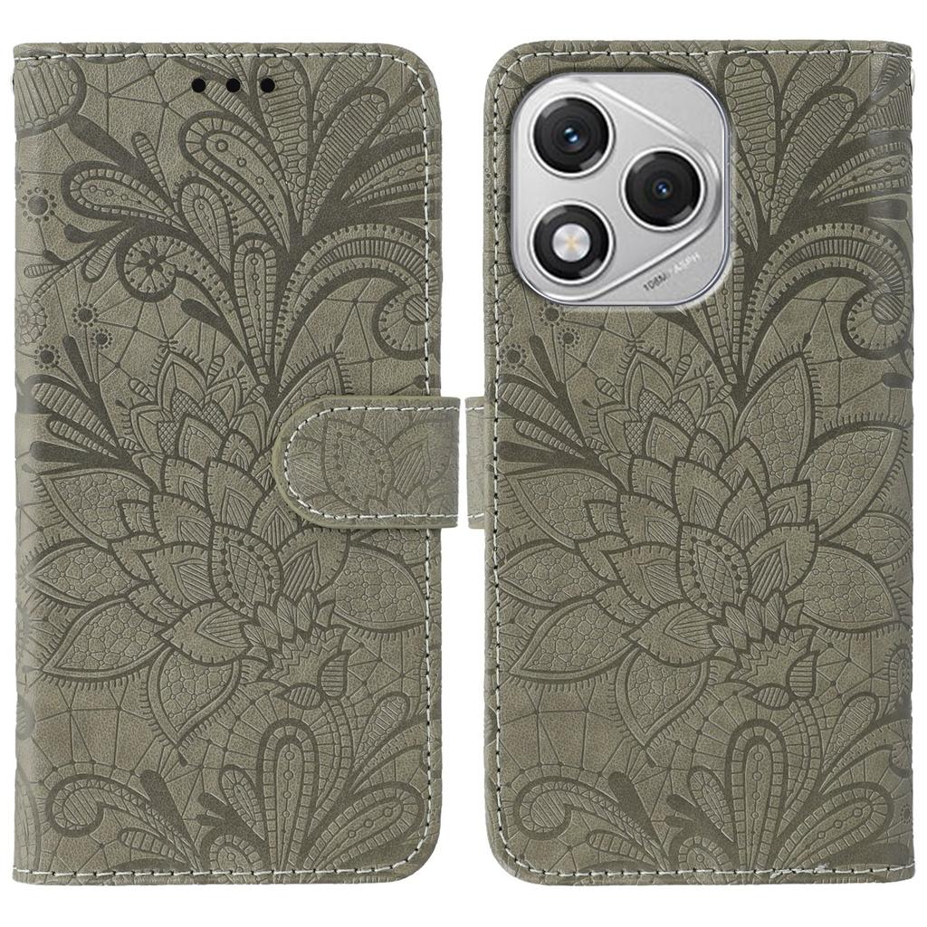 For Honor 400 Lite Case Lace Flowers PU Leather Flip Wallet Phone Cover