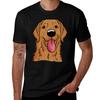 Happy Golden Retriever Tshirt Big Size Crew Neck Tshirt