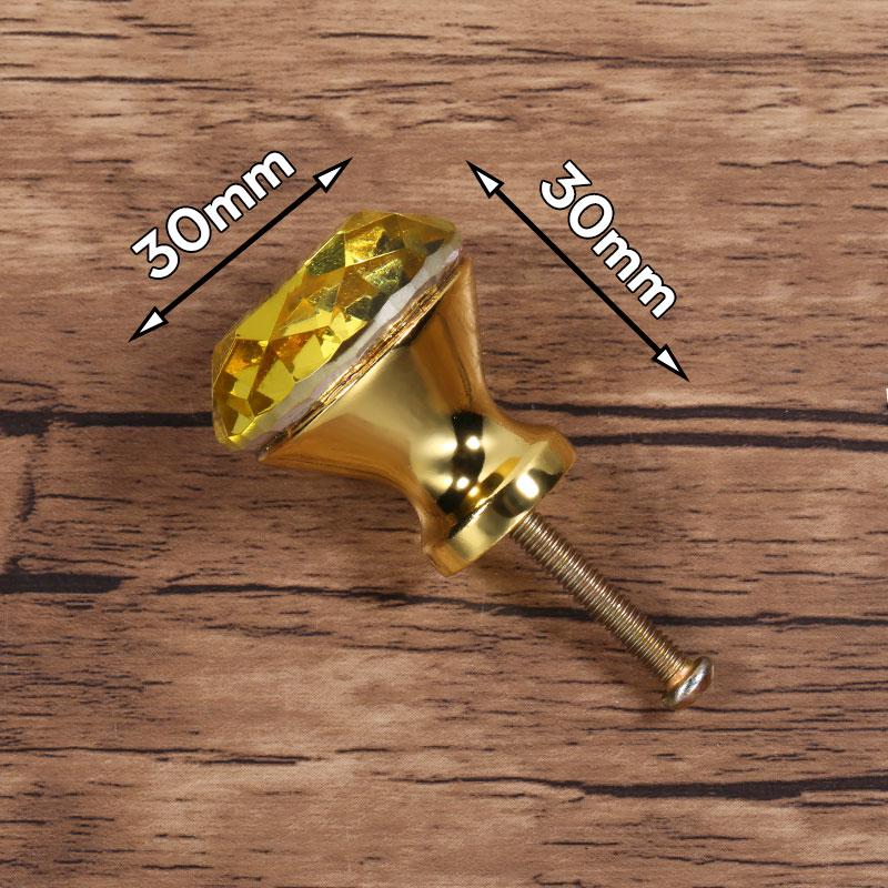 KAK 30mm Crystal Cabinet Knobs and Handles Kitchen Handles Drawer Knobs Diamond Dresser Pulls Furniture Knob Cabinet Hardware