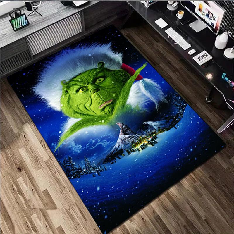 Covor Crăciun Grinch Covor Decorativ de Birou Pentru Sufragerie Dormitor Preș de Ușă Covor de Podea Covor pentru Zona Scaunului de Calculator cadou perfect de sărbători