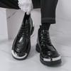 Men's Plus Size High-Top Thick-Sole Leather Boots - Autumn/Winter 2025 Fashion Edition
