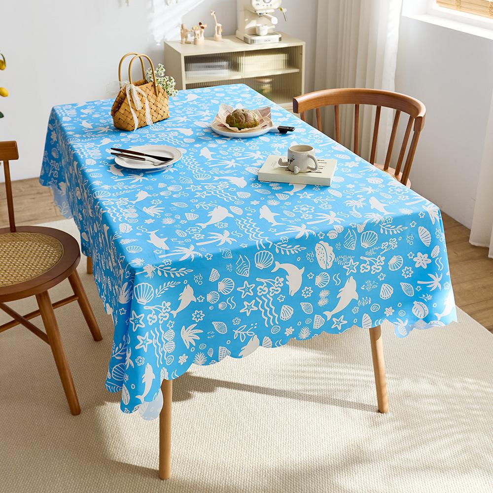 Tablecloth waterproof and oil-proof cartoon coffee cat cute student desk coffee table table mat dining table decorative cloth