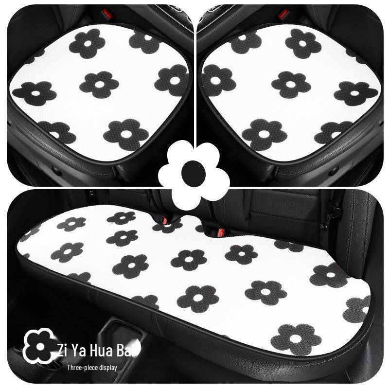 HyunA Cartoon Flower Car Seat Cushion Set - Office & Home, Single Seat, All Seasons.