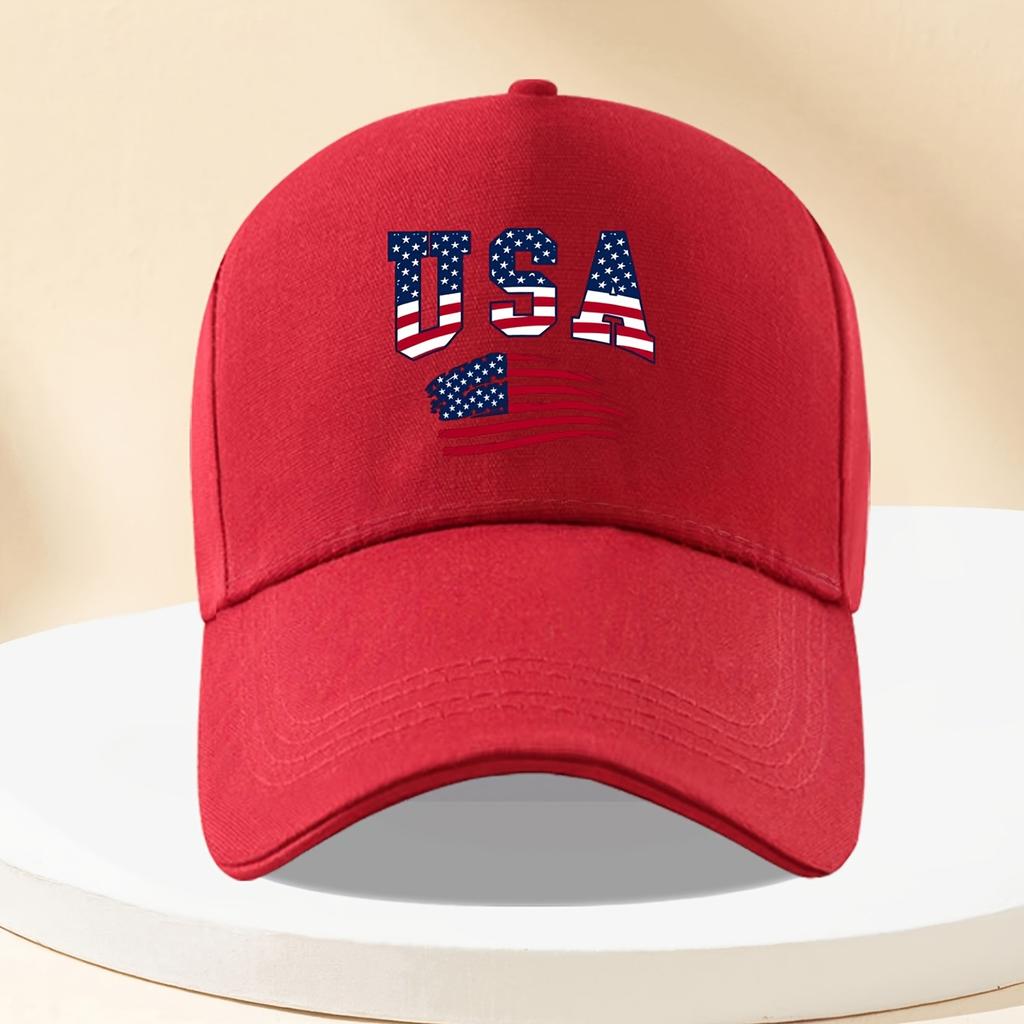 American Patriotic Baseball Cap Unisex Lightweight Breathable Adjustable with American Flag Pattern BlackRedWhiteBlue Suit
