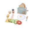 Wooden Bread Maker Suit Toy Pretend Play Food Learning Role Play Game Early Educational Toys for Toddlers Girls Boys Kids Gifts