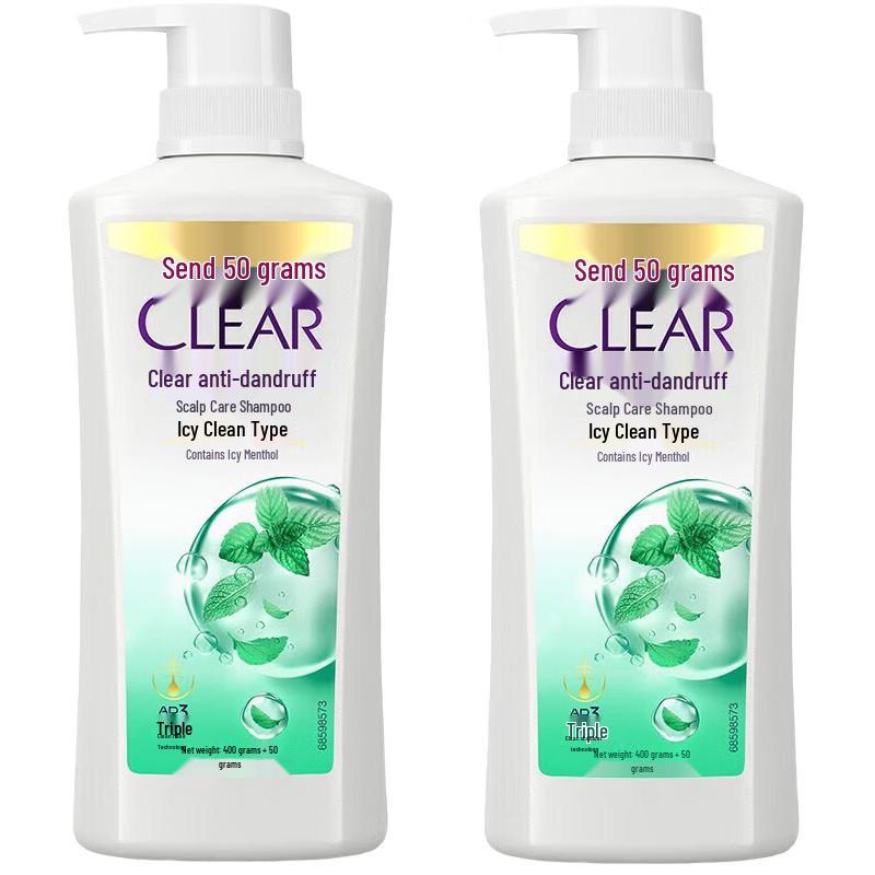 Clear Ice Cool Anti-Dandruff Shampoo (2 x 450g)