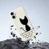For iPhone 17 Case Black Cat On the Wall Pattern Printing Straight Edge TPU Phone Back Cover