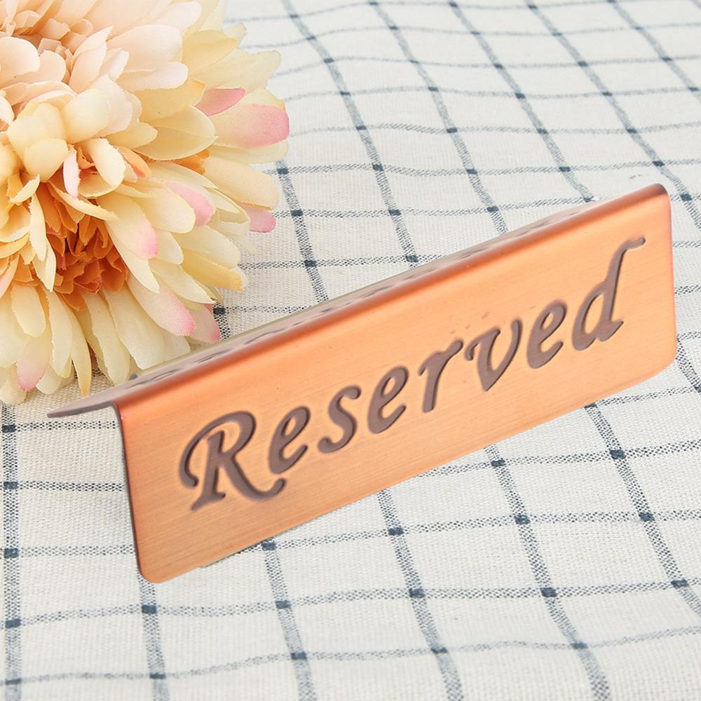 Elegant Reserved Seating Sign Bronze Finish Table Tent Card Reserved Table Sign  Bar Pub