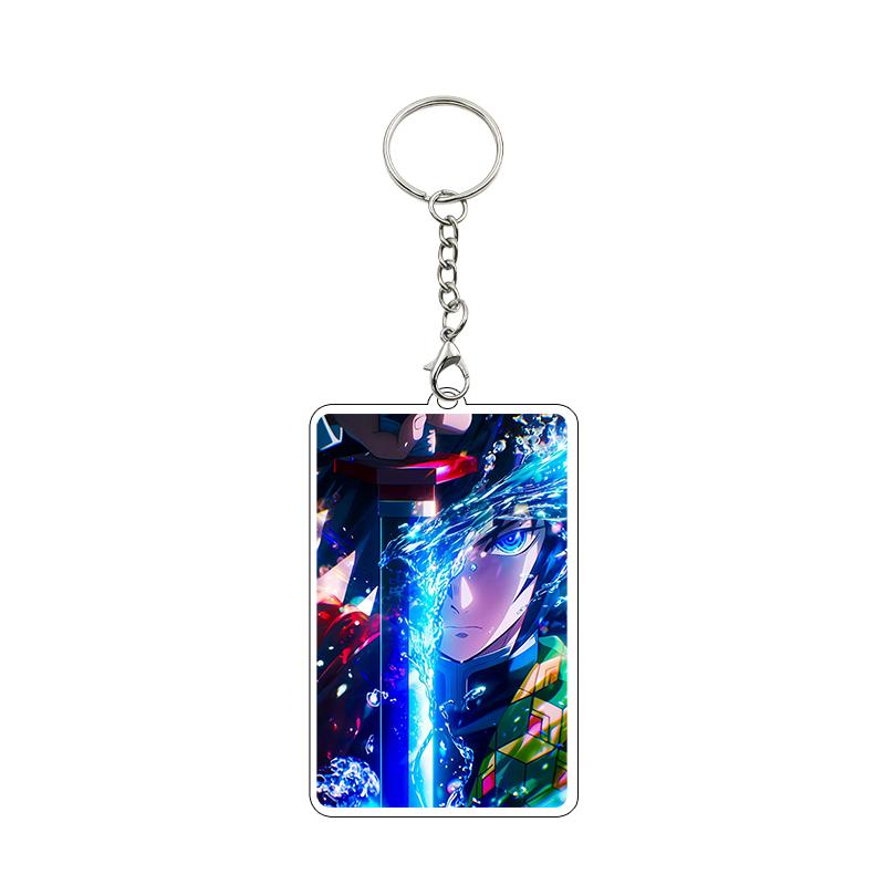 Anime 8cm Kamado Tanjiro Nezuko Agatsuma Zenitsu Cartoon Characters Acrylic Keychain Accessories Car Pendant Gifts Toy Wholesale
