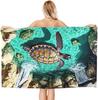 Tropical Sea Turtle Beach Towel Set Ocean Life Nautical Bathroom Decor Home Summer Vacation Art Printed Towel
